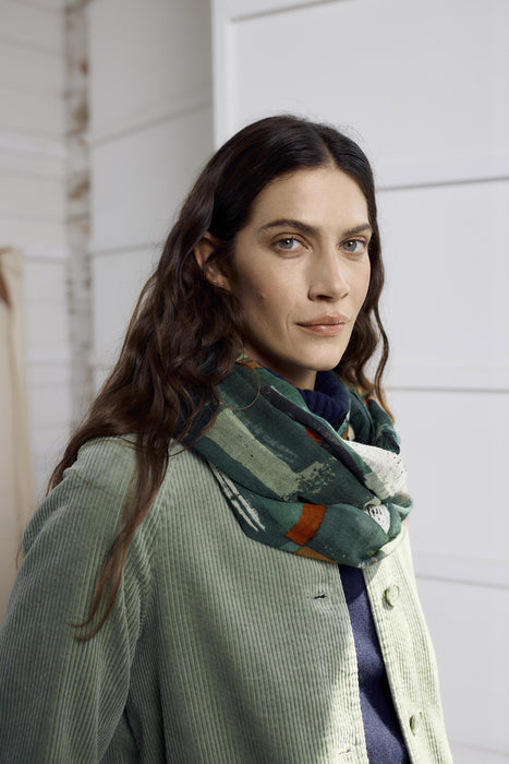 Seasalt Women's Pretty Printed Scarf In Aerial Field Coppice