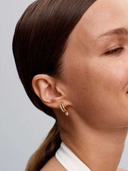 Pandora Dangling Heart Hoop Earrings