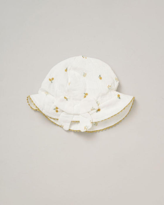 Elizabeth Anne Muslin "Lemons" Romper And Hat