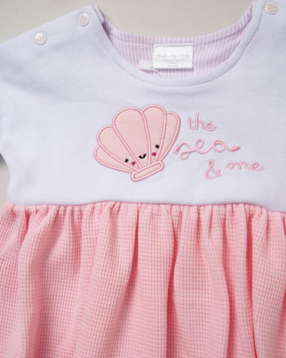 Rock-a-Bye Baby Seashell Waffle Dress & Headband