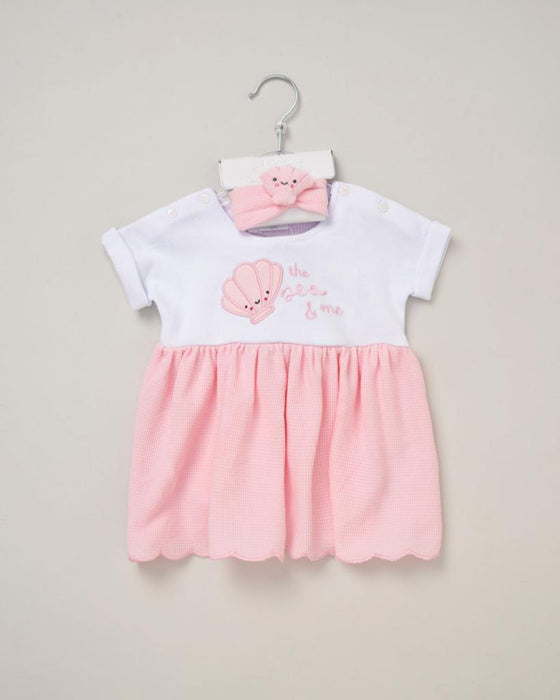 Rock-a-Bye Baby Seashell Waffle Dress & Headband