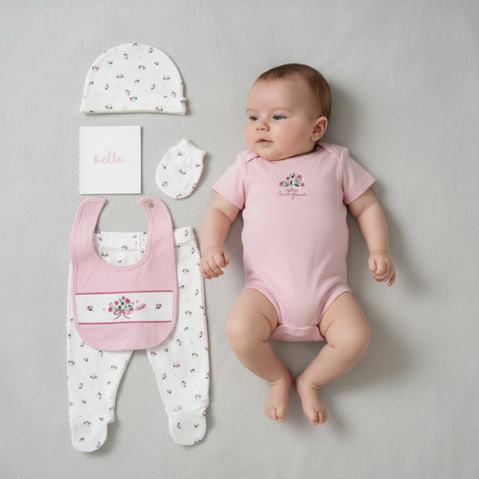 Elizabeth Anne Floral 6 Piece Layette Set