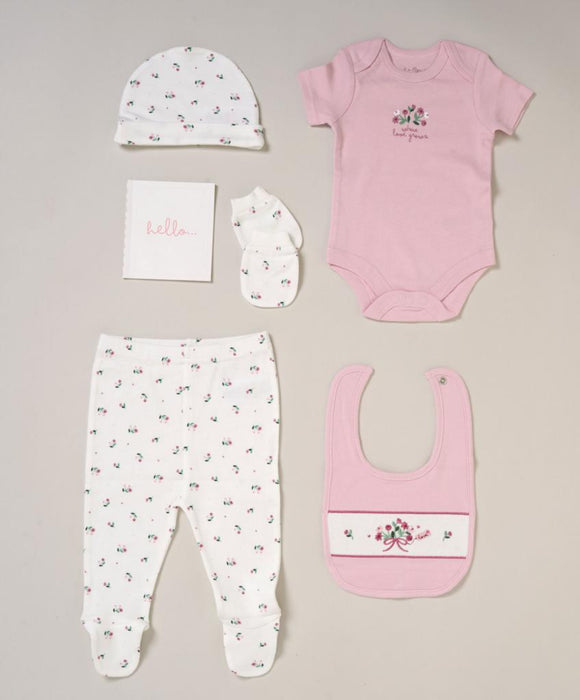 Elizabeth Anne Floral 6 Piece Layette Set