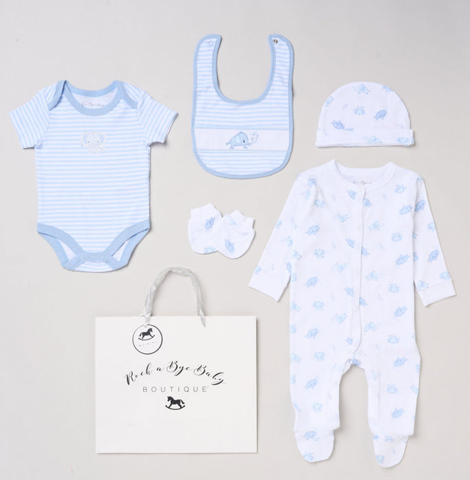 Rock-a-Bye Baby 5 Piece Layette Set - Elephant