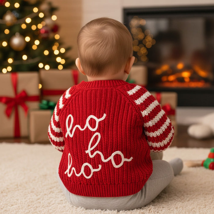 Elizabeth Anne Red "Ho Ho Ho" Cotton Cardigan