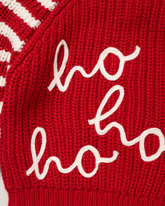 Elizabeth Anne Red "Ho Ho Ho" Cotton Cardigan