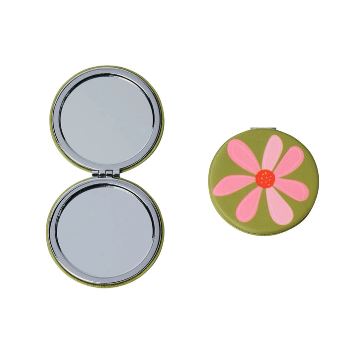 Belly Button Olive Round Compact Mirror