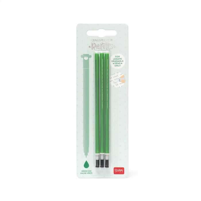 Legami Green Erasable Gel Pen Refills - 3 Pack