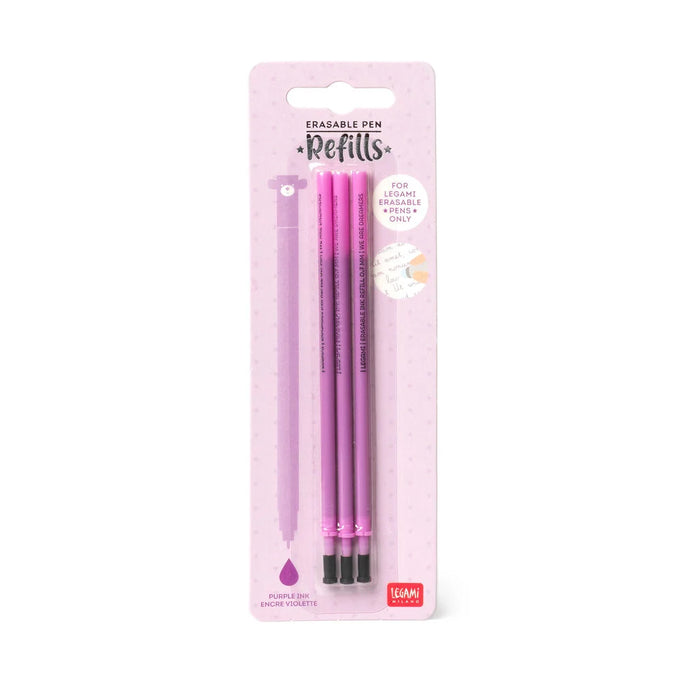 Legami Purple Erasable Gel Pen Refills - 3 Pack