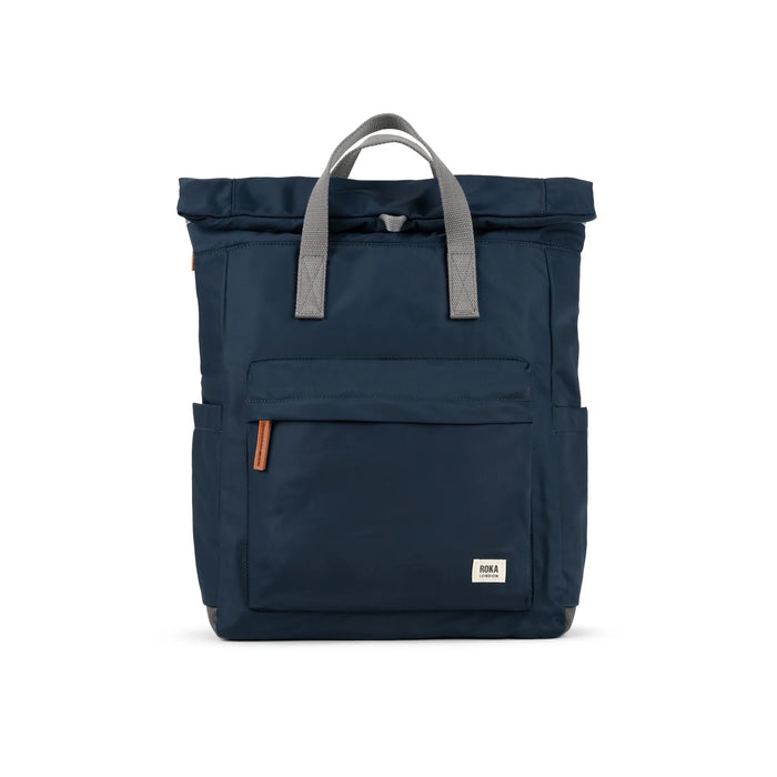 ROKA Bags Canfield Roll Top Backpack in Midnight Nylon Medium