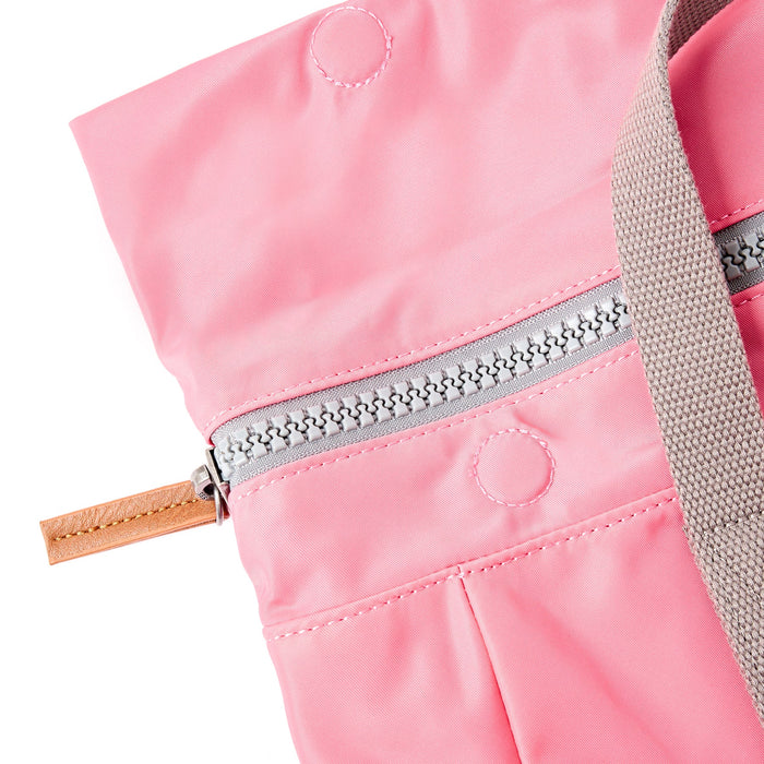 ROKA Bags Canfield Roll Top Backpack in Pink Lemonade Nylon Small