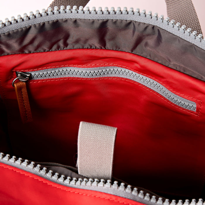 ROKA Bags Canfield Roll Top Backpack in Scarlet Nylon Medium