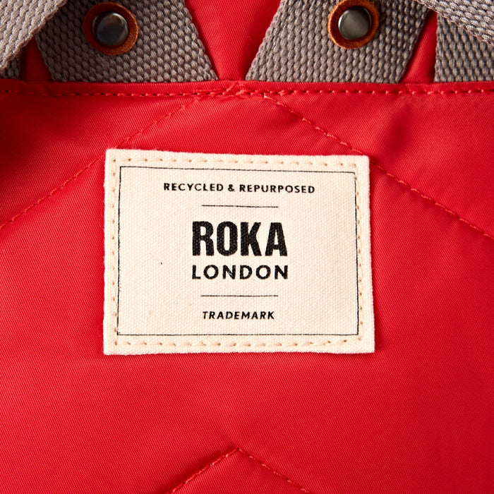 ROKA Bags Canfield Roll Top Backpack in Scarlet Nylon Medium