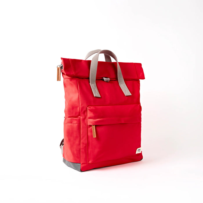 ROKA Bags Canfield Roll Top Backpack in Scarlet Nylon Medium