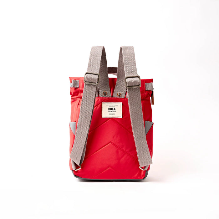 ROKA Bags Canfield Roll Top Backpack in Scarlet Nylon Medium