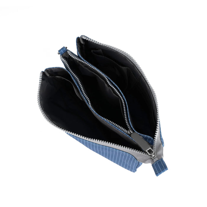 ROKA Carnaby Crossbody XL Medium Wash Denim Recycled Canvas Bag