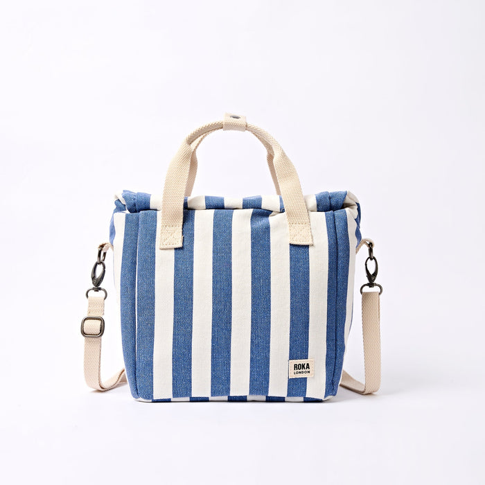 ROKA Hampstead Lunch Bag in Denim Stripe Cotton Canvas