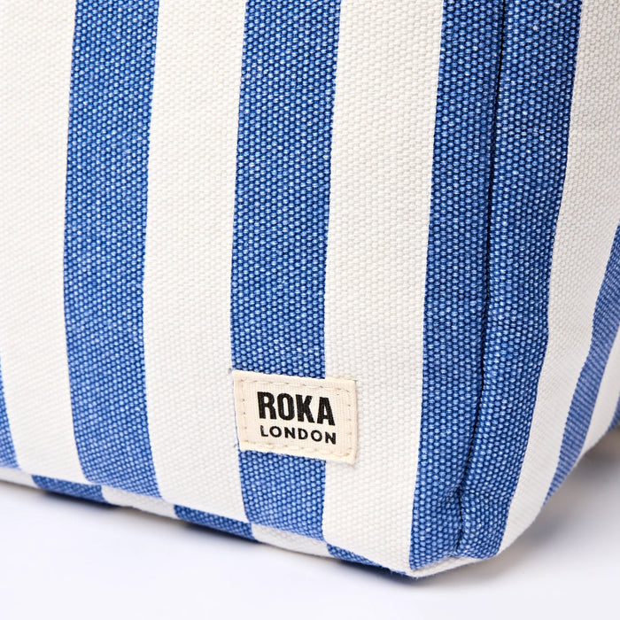 ROKA Hampstead Lunch Bag in Denim Stripe Cotton Canvas