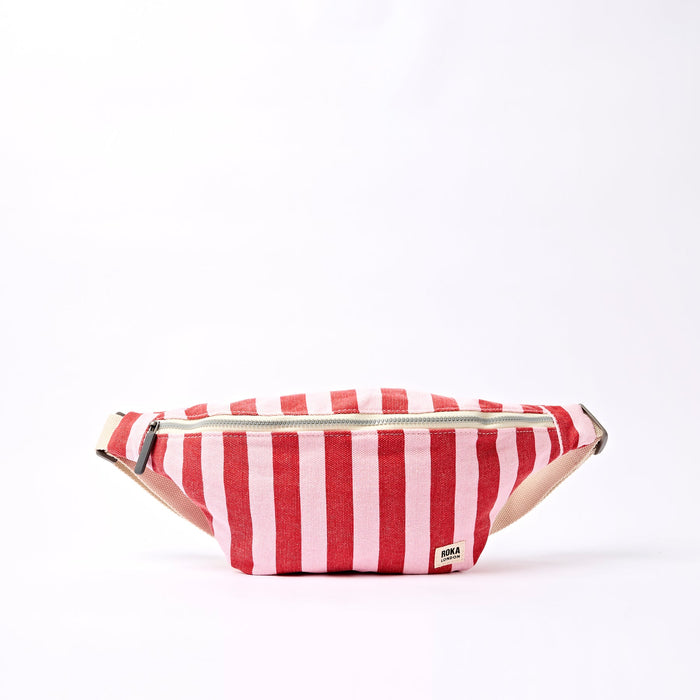 ROKA Mill Hill Crossbody Bag in Strawberry Stripe Cotton Canvas Small
