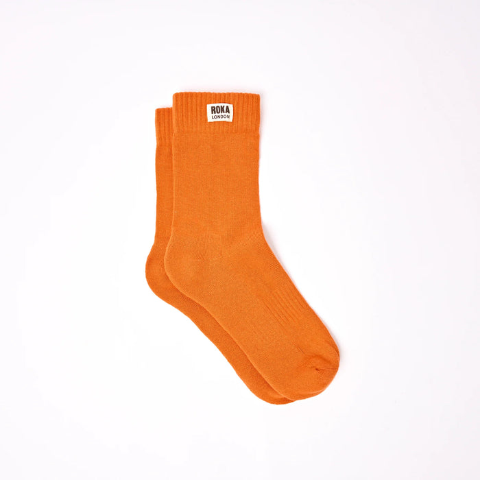 ROKA Wimbledon Crew Socks in Burnt Orange