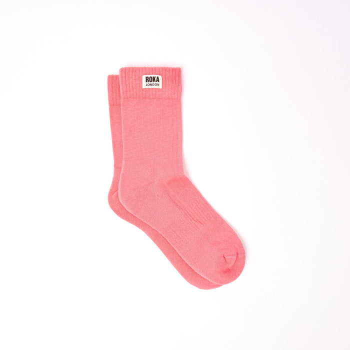ROKA Wimbledon Crew Socks in Coral