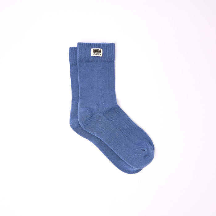 ROKA Wimbledon Crew Socks in Coastal Blue