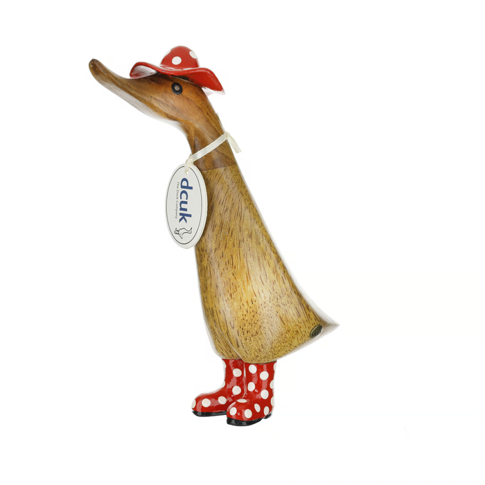Dcuk Natural Wooden Spotty Hat And Boots Ducky
