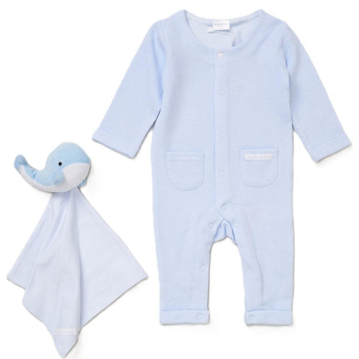 Rock a bye boutique Whale Waffle Romper & Comforter