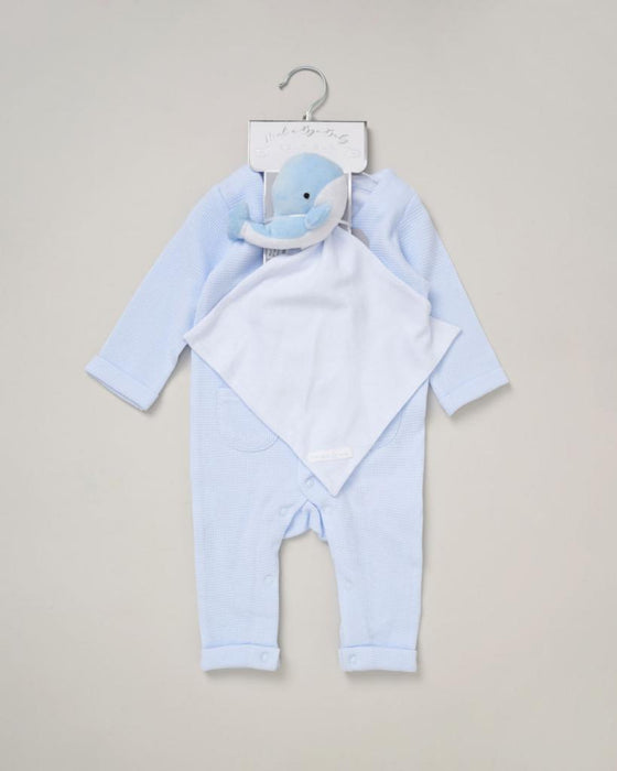 Rock a bye boutique Whale Waffle Romper & Comforter