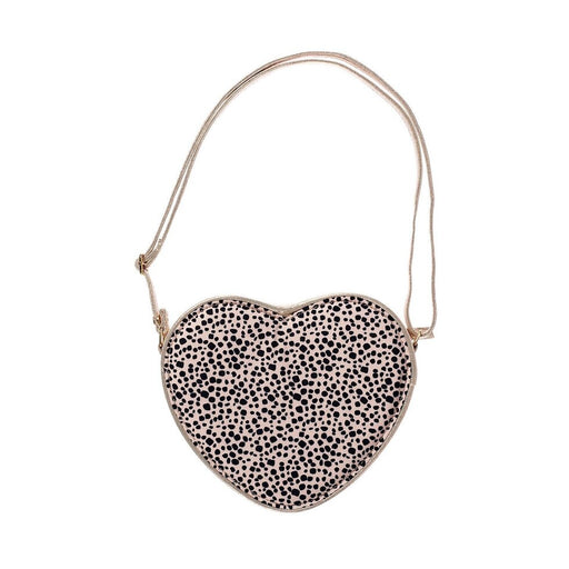 Heart-shaped bag with black and white pattern on a white background