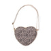 Heart-shaped bag with black and white pattern on a white background