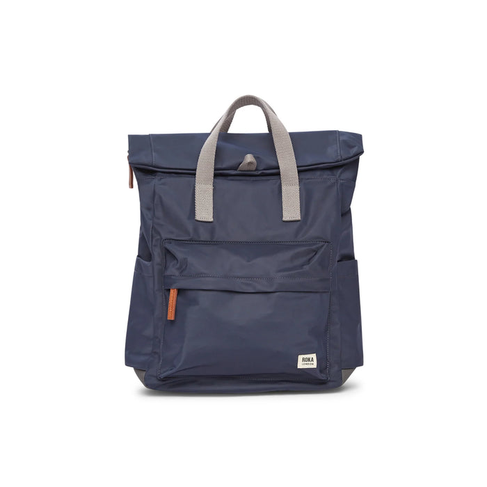 ROKA Bags Canfield Roll Top Backpack in Midnight Nylon Medium