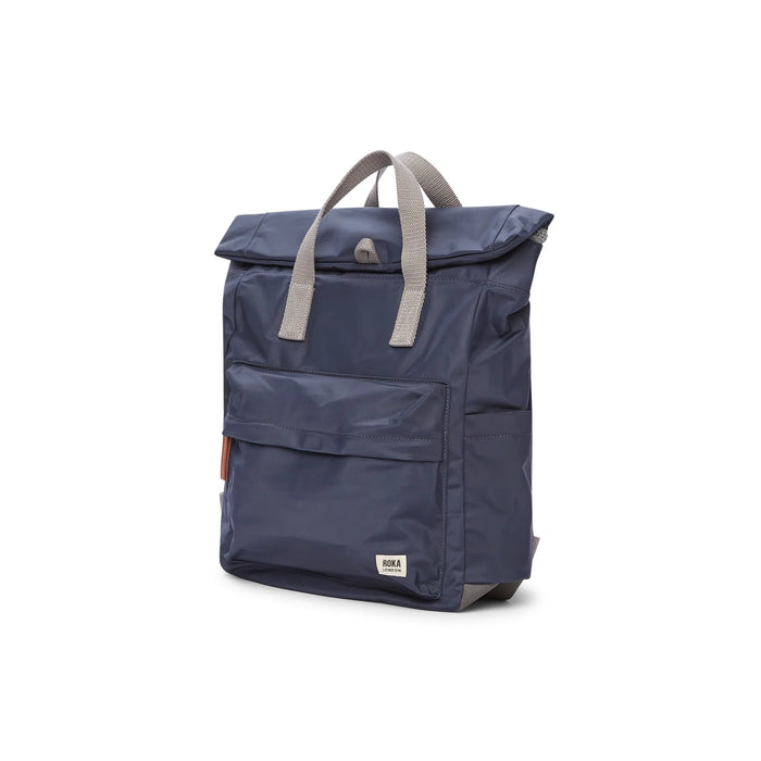 ROKA Bags Canfield Roll Top Backpack in Midnight Nylon Medium