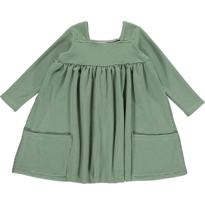 Vignette Rylie Dress in Green/Cream Stripe