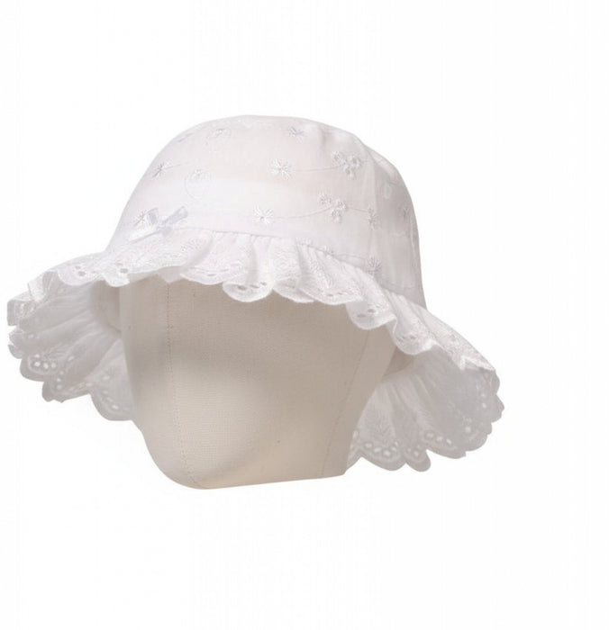 My Little Chick White Broderie Anglaise Summer Hat