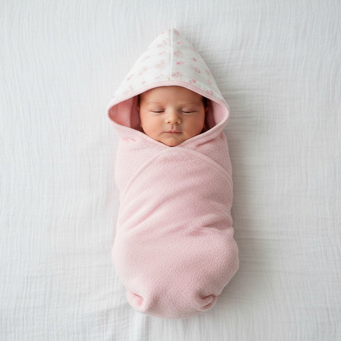 Snuggle Baby Swan Hooded Towel Pink and White