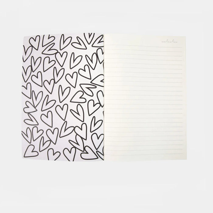 Caroline Gardner Orange & Pink Stripe A5 Softback Notebook