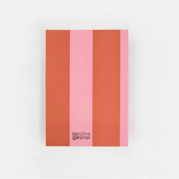 Caroline Gardner Orange & Pink Stripe A5 Softback Notebook