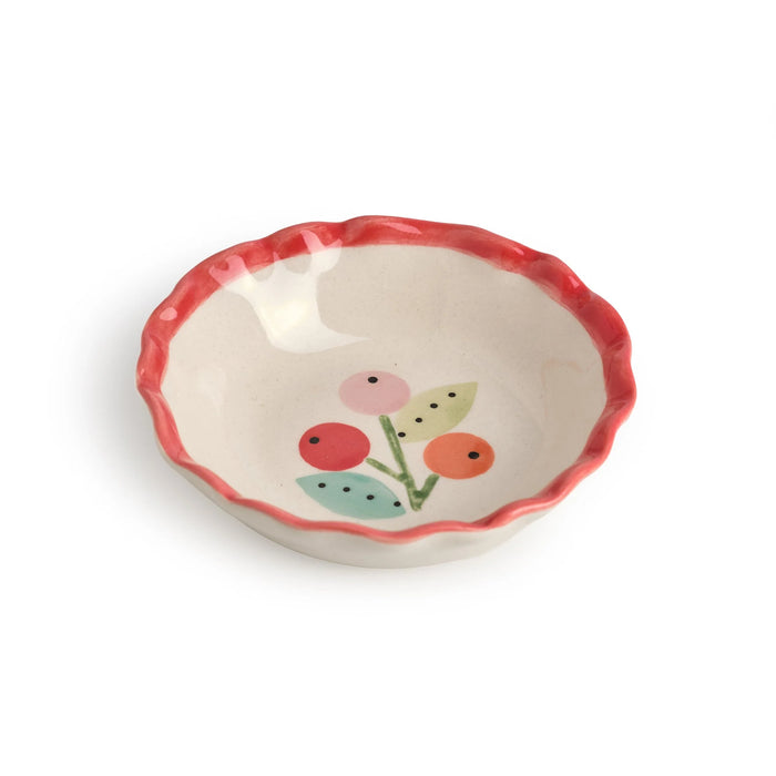 Belly Button Sprig & Berries Wavy Stoneware Bowl