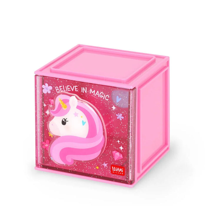 Legami Stackable Desk Storage Box - Unicorn