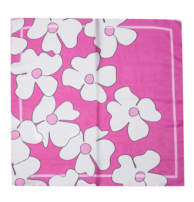 Park Lane Pink Scarf - White Flowers
