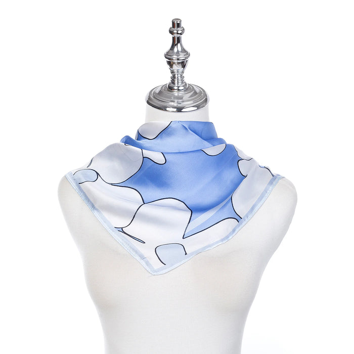 Park Lane Blue Scarf - White Flowers