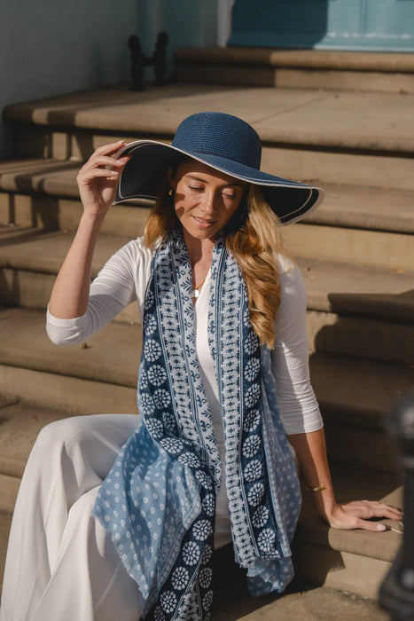 Park Lane Teal Patterned Scarf