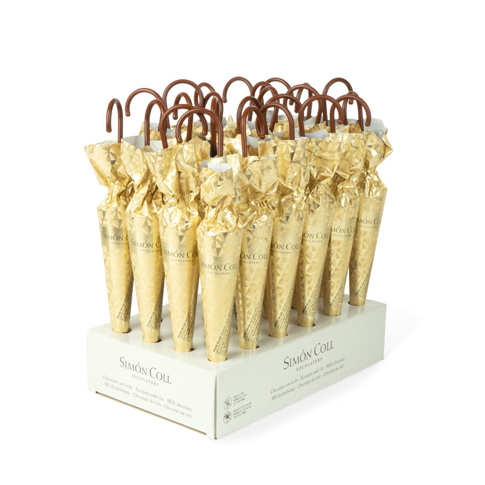 Simon Coll Christmas Wrapped Milk Chocolate Gold Umbrella