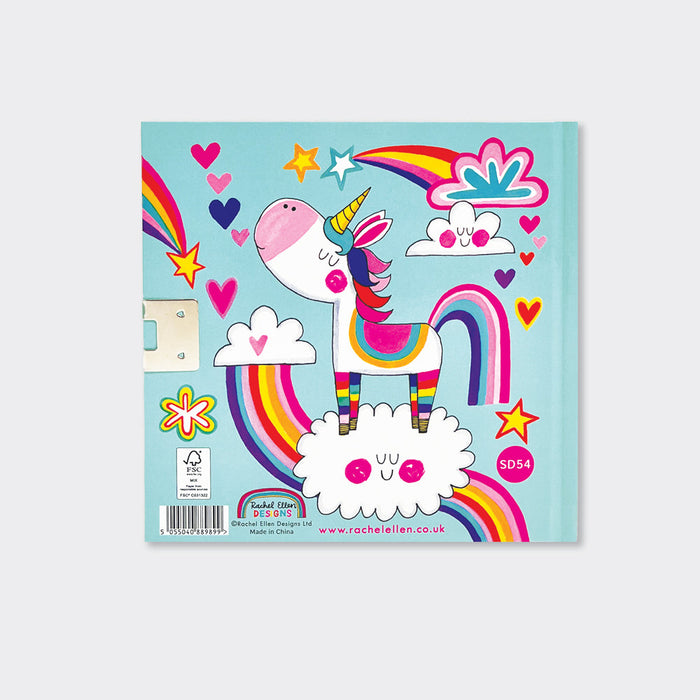 Rachel Ellen Lockable Secret Diary - Rainbow Unicorn