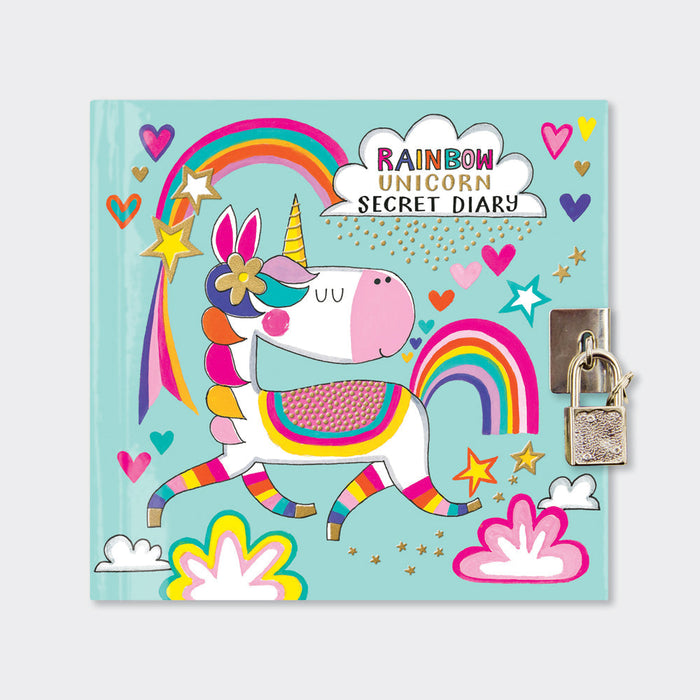 Rachel Ellen Lockable Secret Diary - Rainbow Unicorn