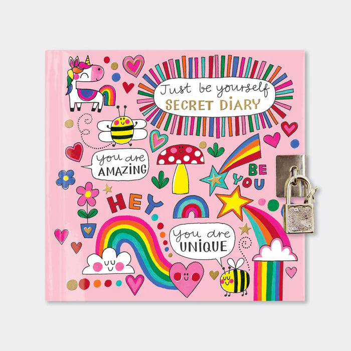 Rachel Ellen Lockable Secret Diary Unicorns, Rainbows & Bees
