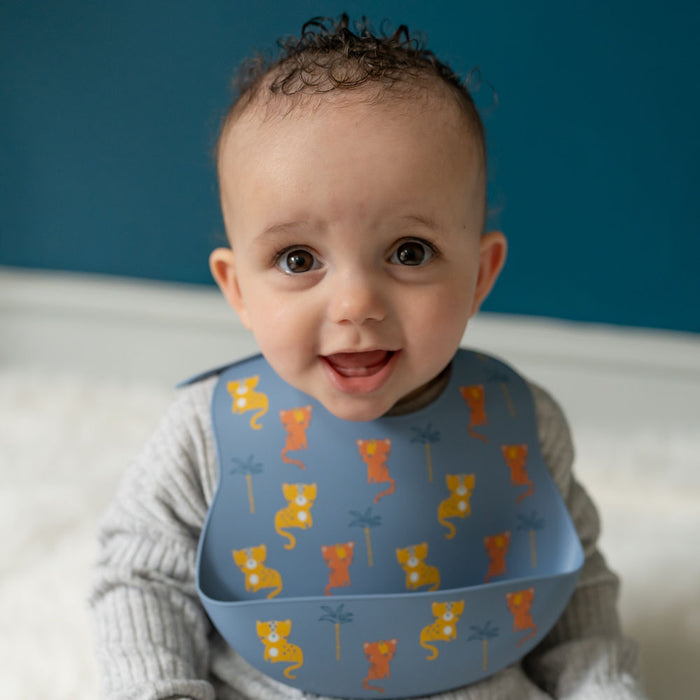 Ziggle Catch It Silicone Bib Tiger and Leopard