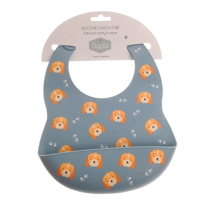Ziggle Catch It Silicone Bib Cockapoo