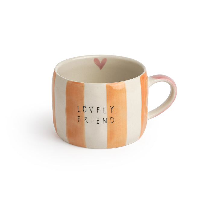 Belly Button Lovely Friend Stripe Stoneware Mug